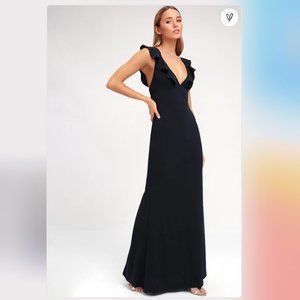 Navy blue floor length gown